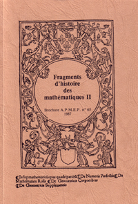 Image du produit Fragments d'histoire des mathmatiques Tome II