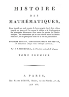 Image du produit Histoire des Mathmatiques (MONTUCLA)